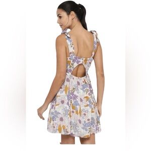 American Eagle Fit and Flare Floral Corset Mini Dress Purple Medium
